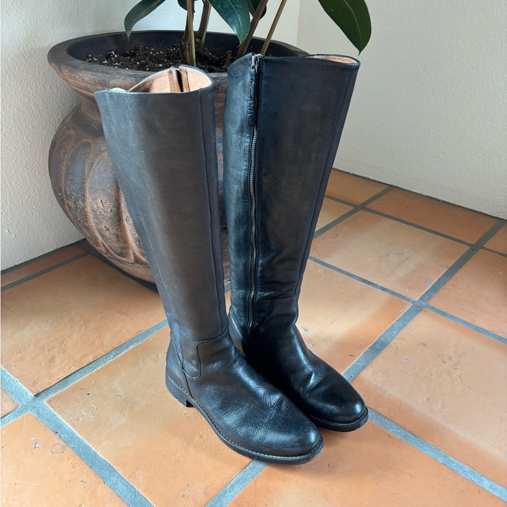 Franco Sarto hand finished leather black Riding Boots size 9 - Picture 5 of 5